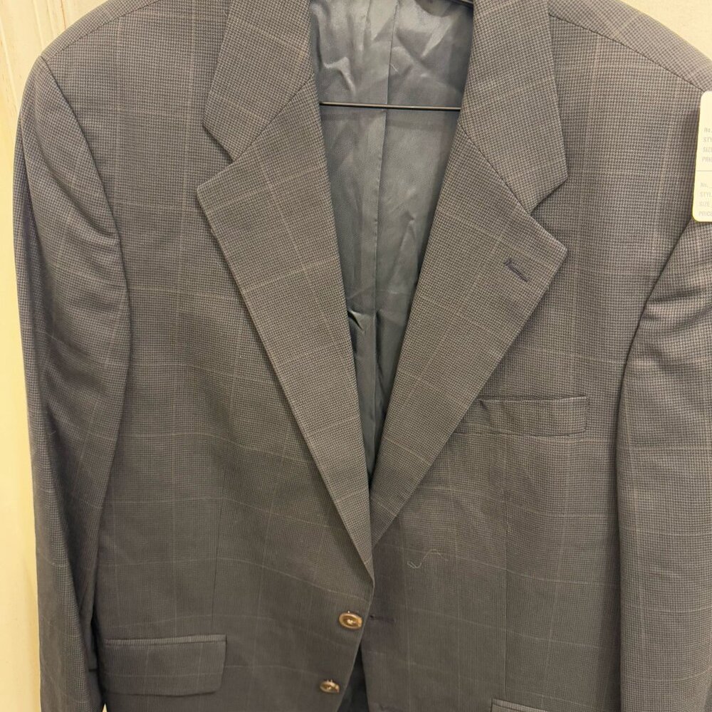 Ralph Lauren Wool Blazer – Gray Check Pattern – 100% Wool Made In Canada